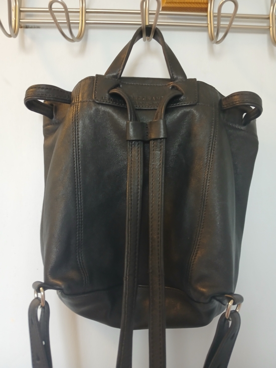 Authentic Longchamp Le Pliage Cuir Black Leather Backpack - Excellent Condition main image 8